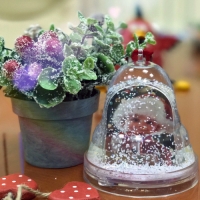 Колокольчик водяной с разноцветными хлопьями, 90х90мм